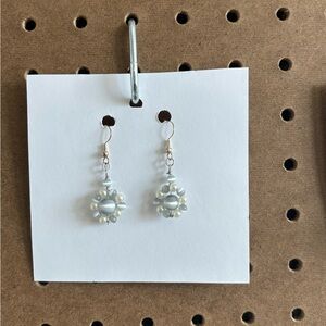Elegant Silver Pearl Drop Earrings